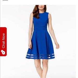 Calvin Klein Illusion-Trim Fit & Flare Dress